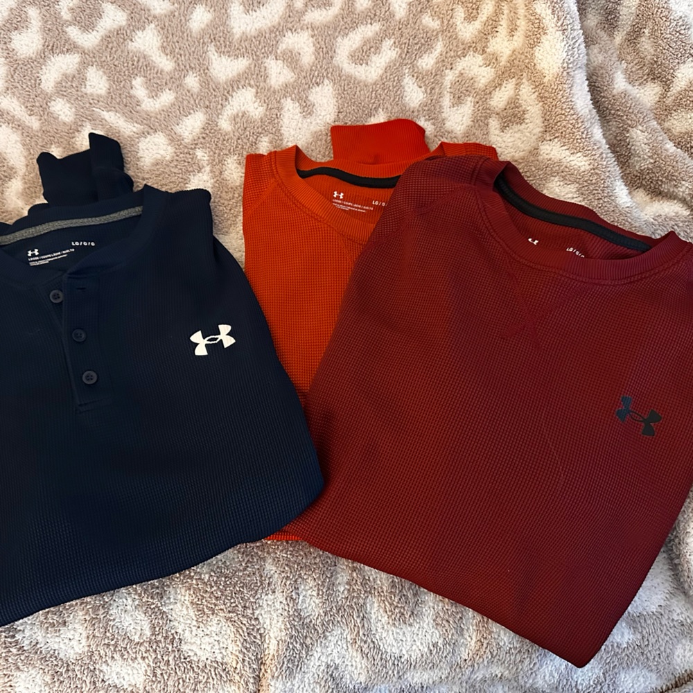 3 Men’s UnderArmour Waffle Long Sleeves